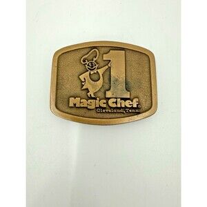 RARE Vintage Magic Chef Collectible Chef Mascot Brass Belt Buckle Cleveland TN
